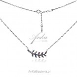 Silver necklace BRANCH with colorful cubic zirconia