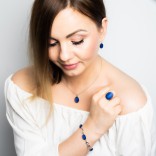 Silver bracelet with navy blue utyyt