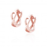 Rose gold-plated silver earrings with a sign of infinity