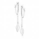 Silver LEAVES earrings with a chain