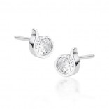 Silver earrings with white zircon - subtle jewelry