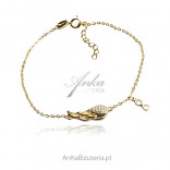 Gold-plated silver bracelet with cubic zirconia ANGEL WING WITH INFINITY