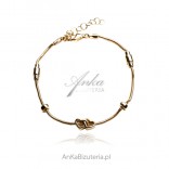 Gold-plated silver bracelet with two hearts