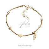 Gold-plated silver bracelet with stars and cubic zirconia