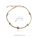 Gold-plated silver bracelet with a tree of happiness and cubic zirconia