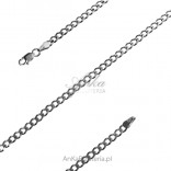 Silver rhodium plated chain. Armor 0.8 width 3.1 mm length 65 cm