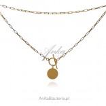 Gold-plated silver circle necklace with tibon