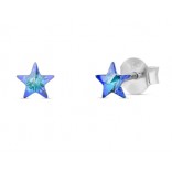 Silver earrings Small Star Studs Bermuda Blue