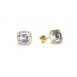 Gold-plated silver earrings pr. 925 Swarovski Imperial Stud in Crystal color