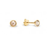 Subtle silver gold-plated Swarovski Pinpoint earrings in Silk color