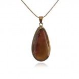 Gold-plated silver pendant with beautiful green amber