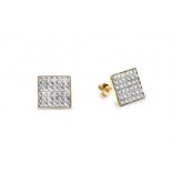 Silver gold-plated Swarovski Kingdom Studs earrings in Crystal color