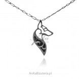 Silver pendant with onyx DOBERMANN