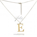 Fashionable silver jewelry Gold-plated necklace with the letter E