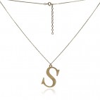 Modna biżuteria srebrna Naszyjnik pozłacany z literką S