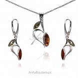 A set of jewelery with amber