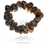 Silver bracelet with natural amber