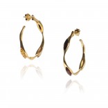 Gold-plated silver earrings with WHEEL amber