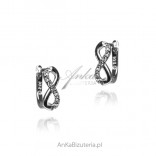 Silver infinity earrings with cubic zirconia