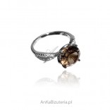 Silver ring with Sultanite - a stone of many colors