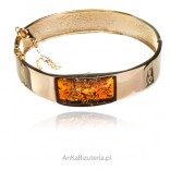 Gold-plated silver bracelet with amber - simple classic jewelry