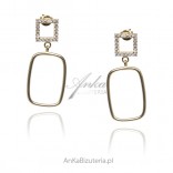 Gold-plated silver earrings with cubic zirconia