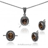 Silver jewelry with SULTANITE and marcasites "Joy to the World"