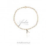 Gold-plated silver bracelet on a chain UNIONS - with the letter A