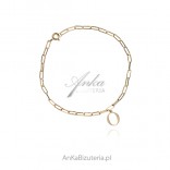 Gold-plated silver bracelet on a chain UNIONS - with the letter O