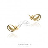 Silver gold-plated earrings in a circle