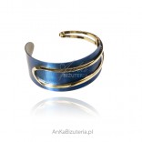 Silver bracelet with titanium gold-plated ADELE