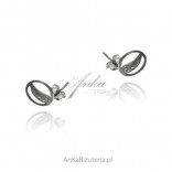 Silver earrings with wings in a circle