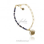 Gold-plated silver bracelet with sapphires