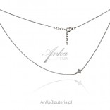Silver necklace with a cross with cubic zirconia