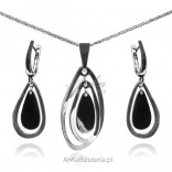 Silver jewelry A sophisticated ruthenium set