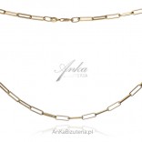 Gold-plated silver chain ROLO FLAT 45 cm