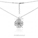 Silver clover necklace - fortunately