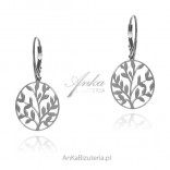 Silver tree of happiness earrings