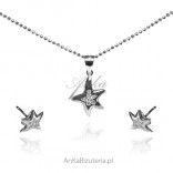 A set of silver jewelry STARS with microcircons