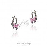 Pink RIBBON children's earrings