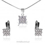 Silver jewelry with cubic zirconia - a beautiful set