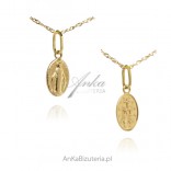 Gold medals with a chain 42 cm, Our Lady of Miracles