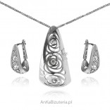 Silver jewelry set - "Rose dream"