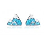 Silver earrings with blue TATRY enamel