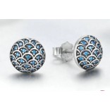 Silver earrings with blue cubic zirconia