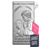 First Holy Communion souvenir for a boy - silver picture 10x20 CM