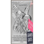 Silver picture Guardian Angel with prayer 9 cm * 18 cm