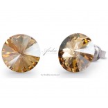 Silver Swarovski Candy Studs earrings in Golden Shadow color.