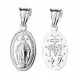 Mother of God Miraculous silver medal - rhodium-plated