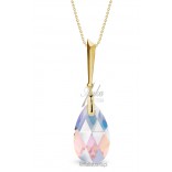 Gold-plated silver Lacrima Swarovski necklace in Light Amethyst Shimmer color